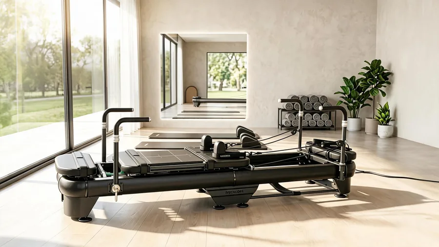 K38 reformer set up for low back rehabilitation in a therapy studio