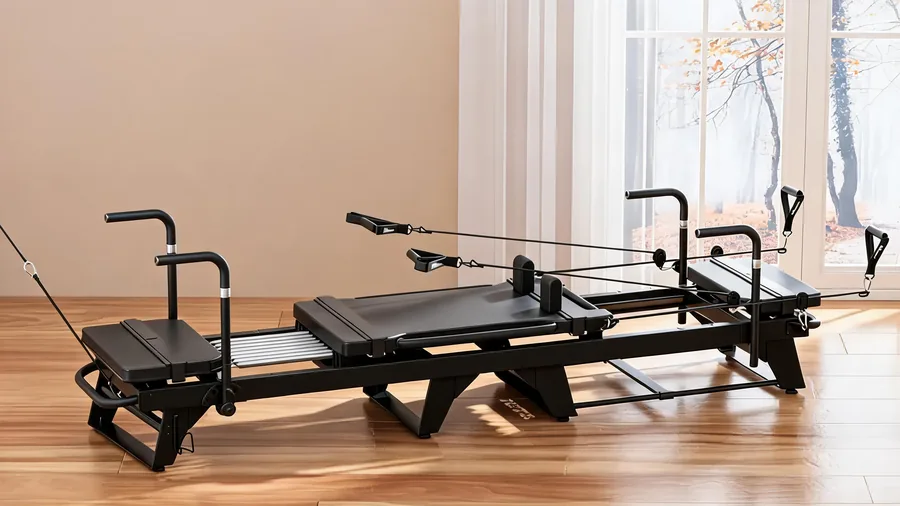 Megacore vs balanced body vs merrithew: which commercial reformer wins? 1 Commercial reformer build quality detail with carriage and springs