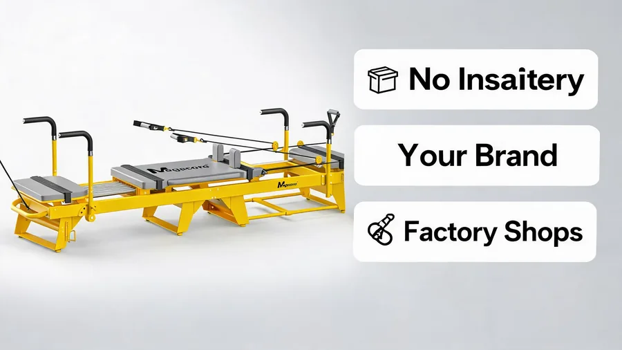 Pilates reformer drop shipping: how to offer branded reformers without inventory 2 Pilates reformer drop shipping infographic: no inventory, your brand, factory ships