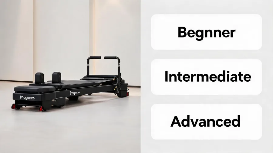 How to modify or sequence pilates reformer exercises for different class levels 2 Modify pilates reformer exercises infographic: beginner, intermediate, advanced levels