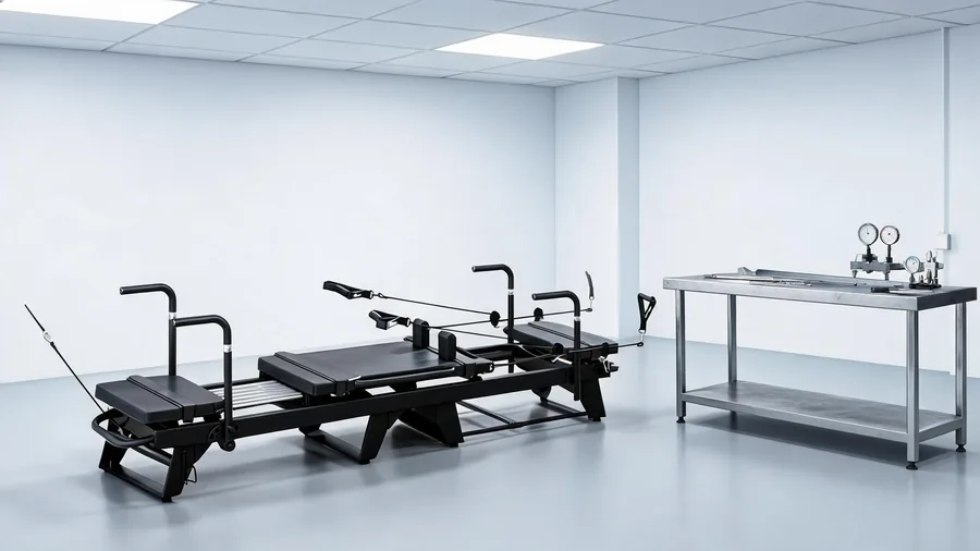 How to find the best pilates reformer manufacturer in china: factory tiers guide 1 Pilates reformer factory quality control station with c26 commercial reformer