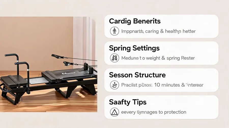 Pilates reformer jump board exercises: adding cardio to your reformer workouts 2 Jump board exercises infographic showing spring setups and progressions