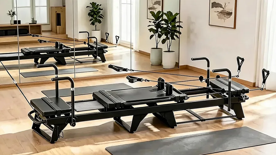 Megacore C26 commercial reformer in a bright modern pilates studio