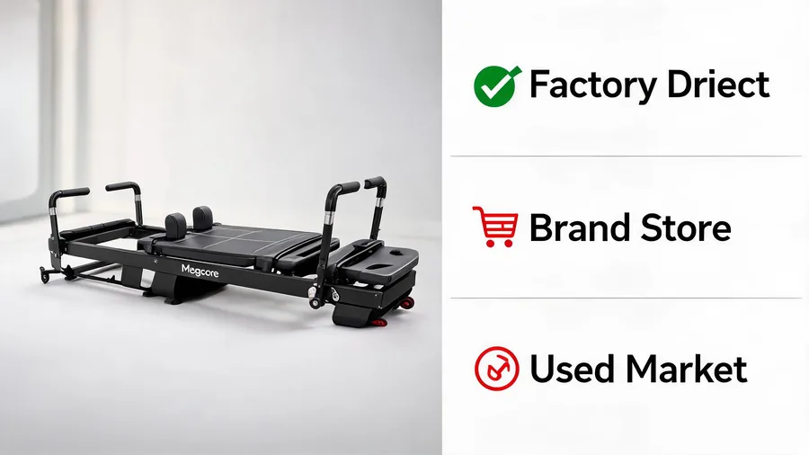 Where to buy a megaformer: factory direct, brand stores, or used? 2 Where to buy a megaformer infographic: factory direct, brand store, used market