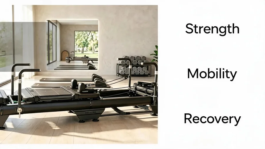 Reformer pilates for men: why more male athletes are switching to pilates 2 Reformer pilates for men infographic: strength, mobility and recovery