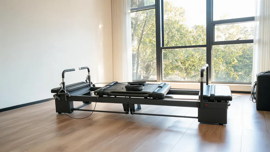 Pilates reformer financing guide cover showing a K30 reformer in a fitted studio