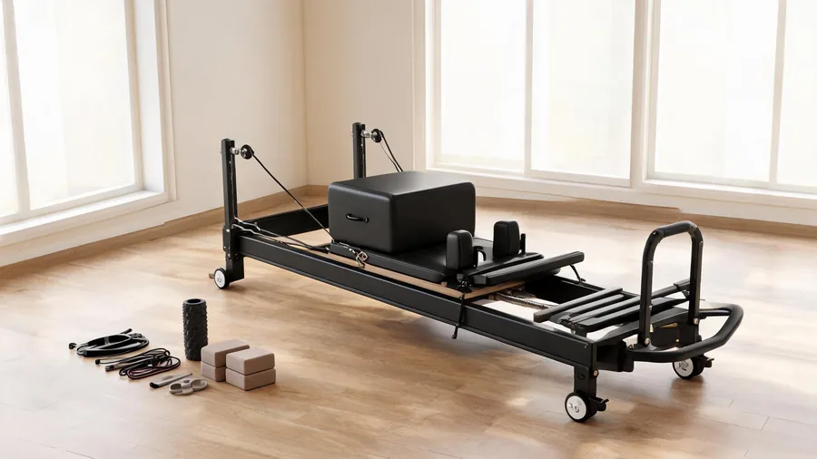 K34 reformer with sitting box and jump board in a bright studio