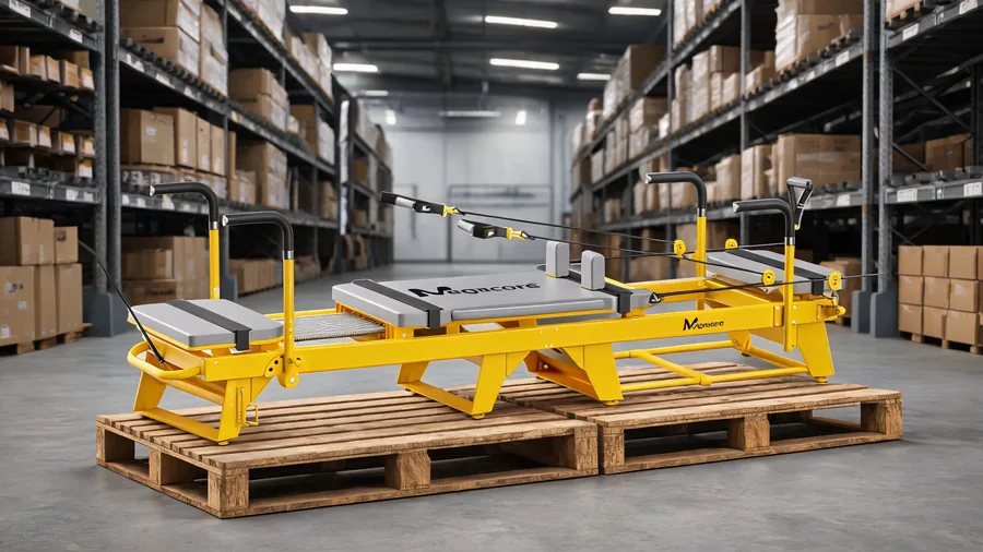 C26 reformer on a shipping pallet in an organised fulfilment warehouse