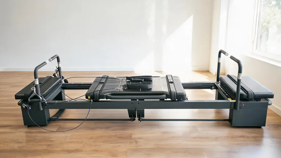 K30 reformer with ropes running from riser pulleys in a bright studio
