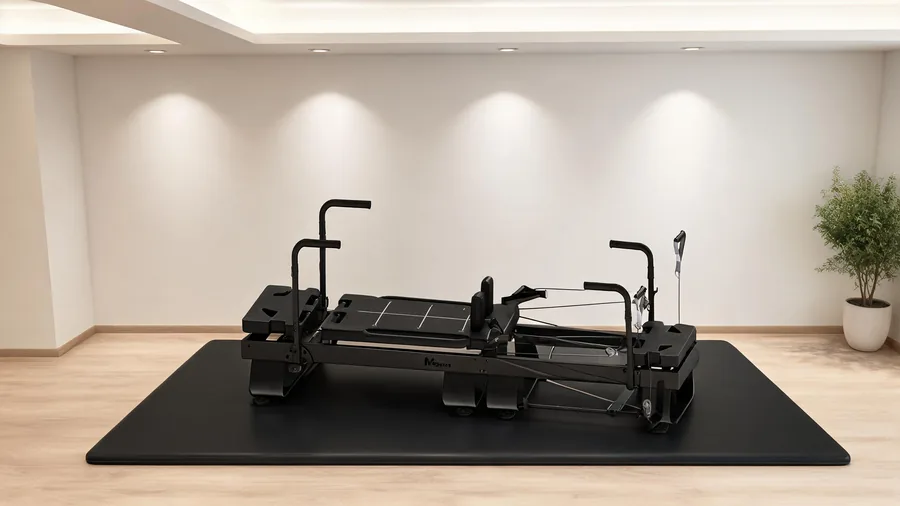 Guangzhou showroom: complete buyer guide for pilates studio owners 1 K34 commercial reformer set up in a showroom testing area for buyers to try
