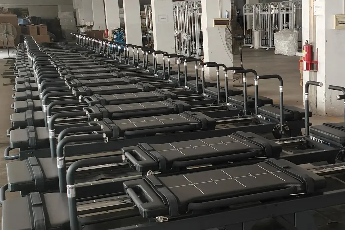 Reformer in rehabilitation practice Reformer used in a physical therapy practice for guided rehabilitation