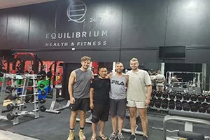 Pilates equipment client from france visiting megacore reformer factory