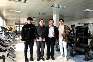 Pilates studio owner from hong kong visiting megacore reformer factory