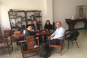Pilates reformer client from iran at megacore manufacturing facility