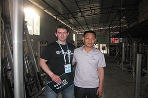 Pilates equipment buyer from norway visiting megacore factory guangzhou